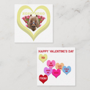 XOXO Pretty Pony Conversation Hearts Valentine's Card