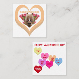 XOXO Pretty Pony Conversation Hearts Valentine's Card
