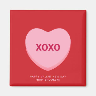 XOXO red pink conversation heart Valentine's Day Magnet