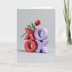 Xoxo Red Rose Love Card