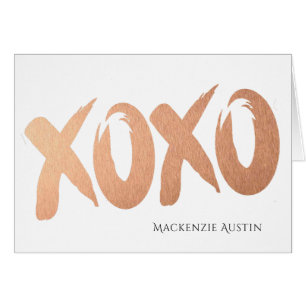 XOXO Rose Gold Chic Glam Girly Brushstroke Love