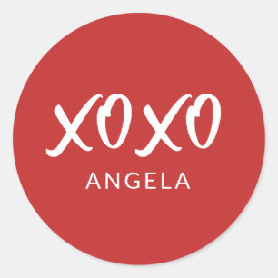 XOXO Script Personalized Classic Round Sticker