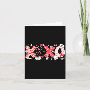 Xoxo Stethoscope Valentine Rn Pct Cna Nurse Nurse  Card