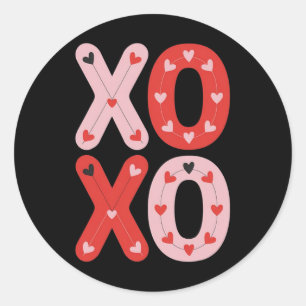Xoxo Sweet Love Valentine Heart Romantic Valentine Classic Round Sticker