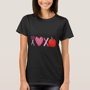 Xoxo Teacher Valentine's Day Pencil And Apple 1 T-Shirt