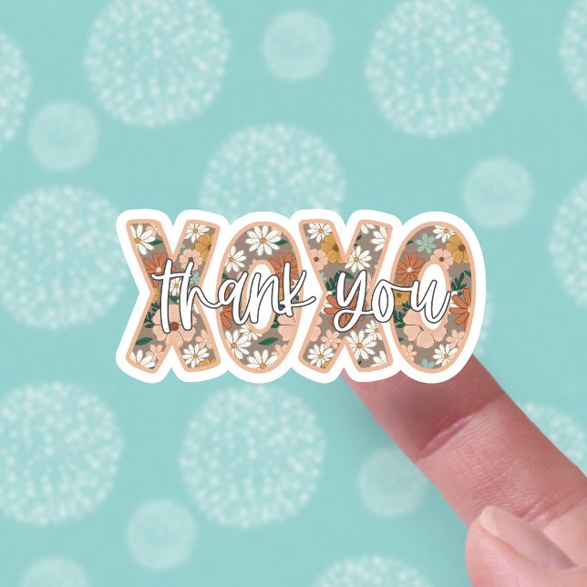 XOXO Thank You Cute Boho Floral Script Overlay (Creator Uploaded)