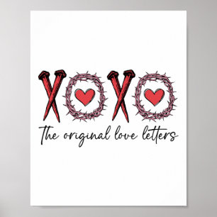 Xoxo The Original Love Letters Retro Checked Valen Poster