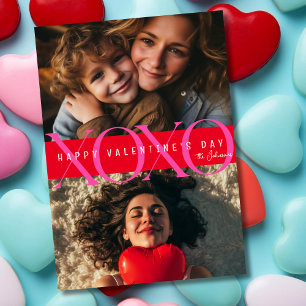 Xoxo three photos Valentine's day Holiday Card