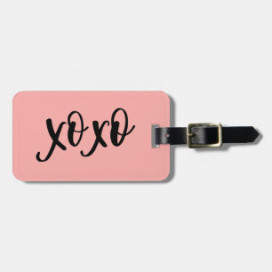 XOXO Typography Pink Luggage Tag