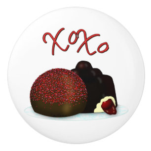 XOXO Valentine Bonbon and Dark Chocolate Ceramic Knob