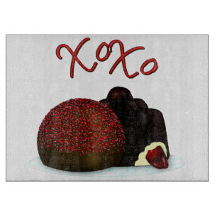 XOXO Valentine Bonbon and Dark Chocolate Cutting Board