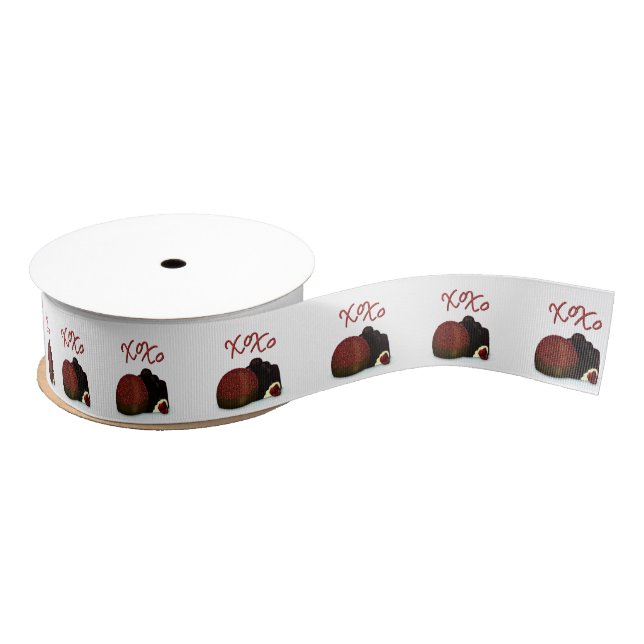 XOXO Valentine Bonbon and Dark Chocolate Grosgrain Ribbon (Spool)