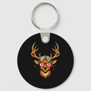 Xoxo valentine buck camo deer retro hunting boys key ring