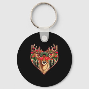 Xoxo valentine buck camo deer retro hunting key ring