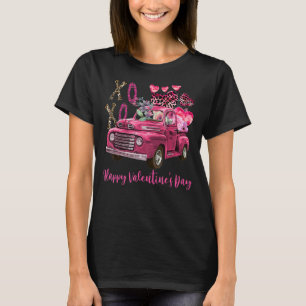 Xoxo Valentine Heart Retro Truck Valentines Day Fo T-Shirt