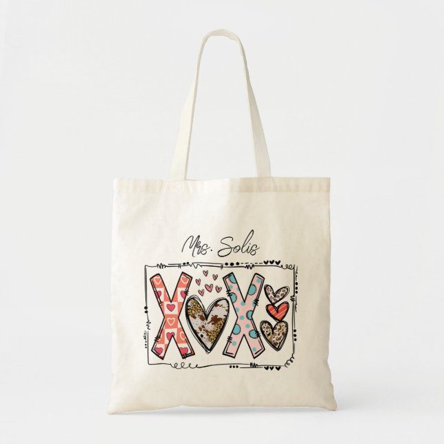 XOXO Valentine/Teacher/Laptop Tote Bag (Front)