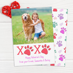 XOXO Valentines Classroom Kids Day Pet Dog Photo Card