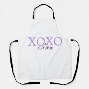 Xoxo valentine's day add name purple pastel minima apron