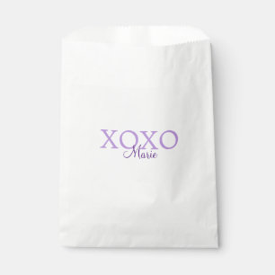 Xoxo valentine's day add name purple pastel minima favour bag