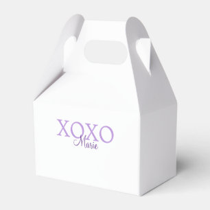 Xoxo valentine's day add name purple pastel minima favour box
