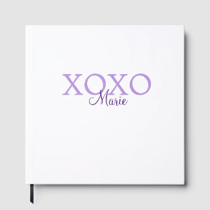 Xoxo valentine's day add name purple pastel minima guest book