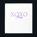 Xoxo valentine's day add name purple pastel minima notepad<br><div class="desc">beautiful design</div>