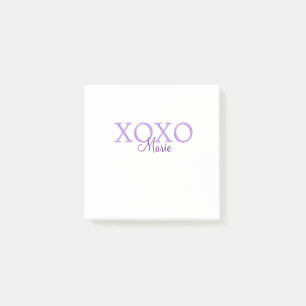 Xoxo valentine's day add name purple pastel minima post-it notes