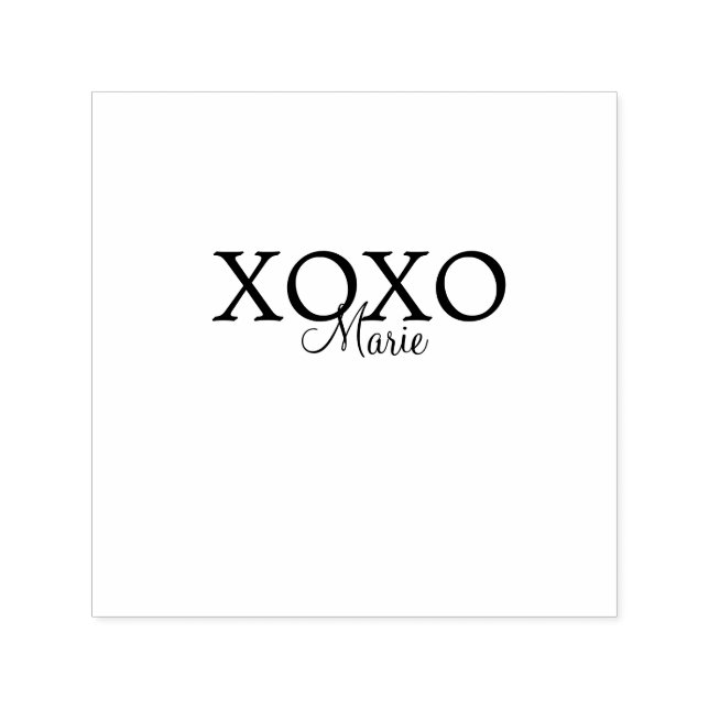 Xoxo valentine's day add name purple pastel minima self-inking stamp (Design)