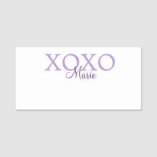Xoxo valentine's day add name purple pastel minima tag