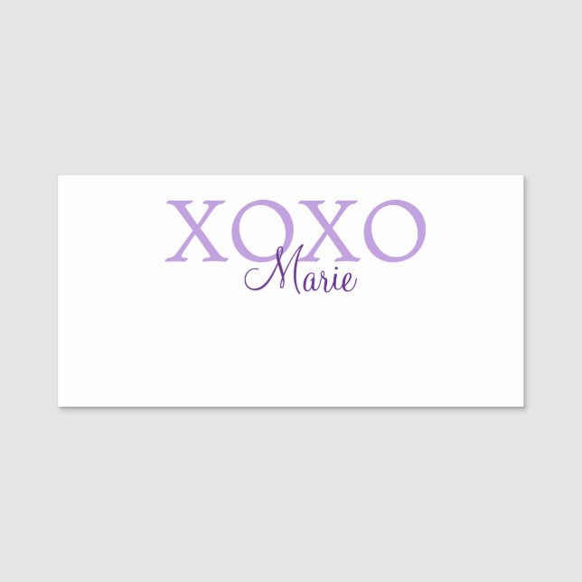 Xoxo valentine's day add name purple pastel minima tag (Front)