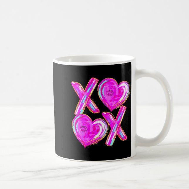 Xoxo Valentines Day Love Funny Coquette Bow Checke Coffee Mug (Right)