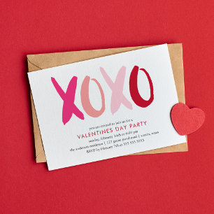 "XOXO" Valentines Day Party Invitation