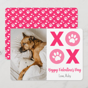 XOXO Valentine's Day Pet Dog Photo Holiday Card