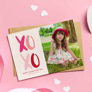 "XOXO" Valentines Day Photo Holiday Card