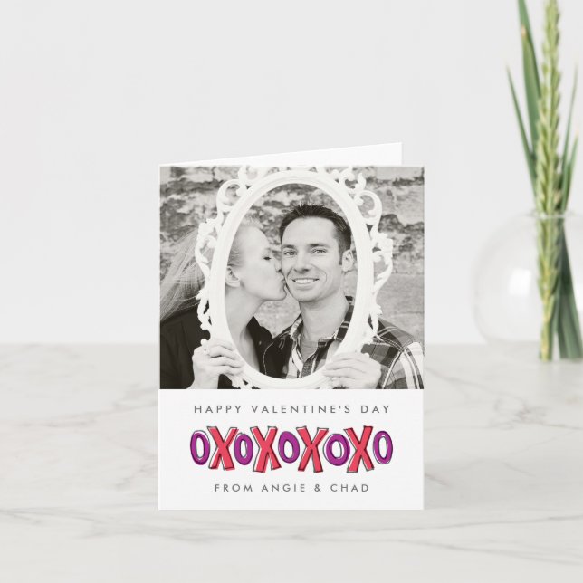 XOXO Valentine's Day Photo Note Card (Front)