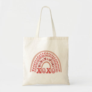 XOXO Valentine's Day Rainbow Tote Bag