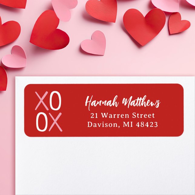 XOXO Valentine's Day Return Address Label (Creator Uploaded)