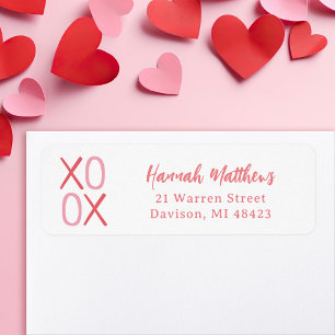 XOXO Valentine's Day Return Address Label