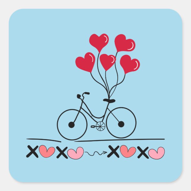 XOXO, Valentines Day    Square Sticker (Front)