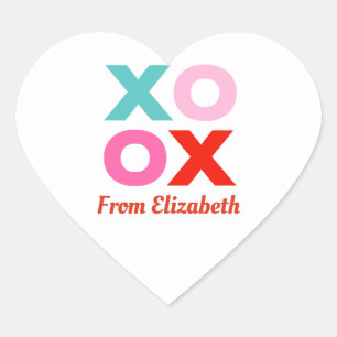 XOXO Valentines Heart Sticker