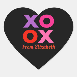 XOXO Valentines Heart Sticker