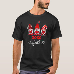 Xoxo Y'all Gnome Heart Valentines Day Gnomes Red P T-Shirt
