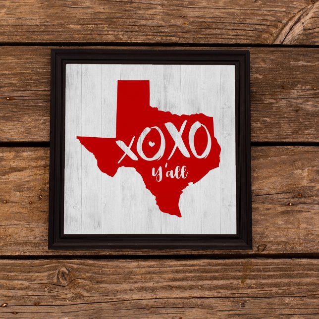 XOXO, Y'all - Red Texas State Shape Poster (Creator Uploaded)