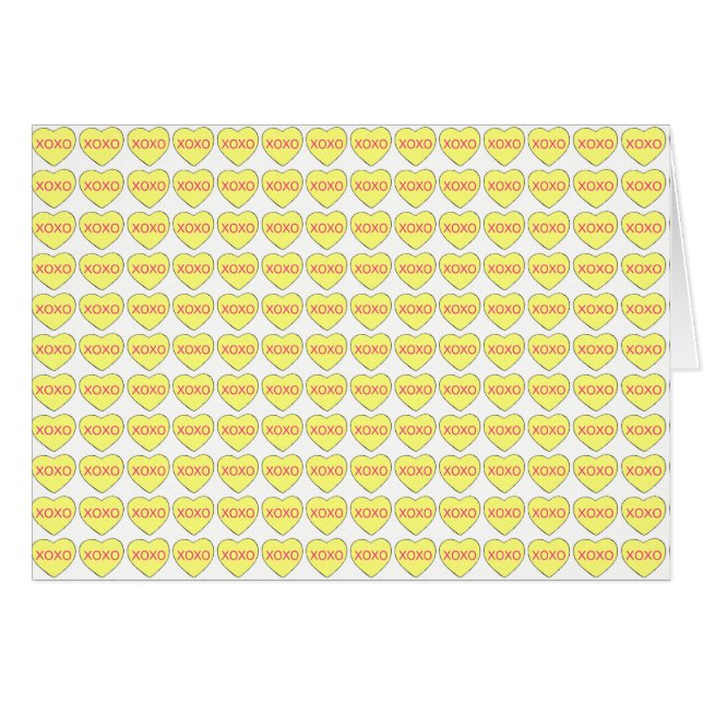 XOXO Yellow Candy Hearts Valentine's Day Love (Front Horizontal)