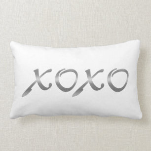 XOXO's in Silver Lumbar Cushion