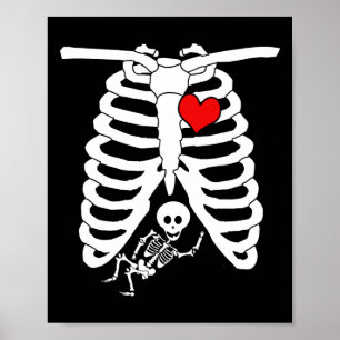 Xray Maternity Shirt Pregnant Skeleton Women Men Poster
