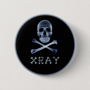 XRAY PIRATE Flag RADIOLOGY JOLLY ROGER 6 Cm Round Badge