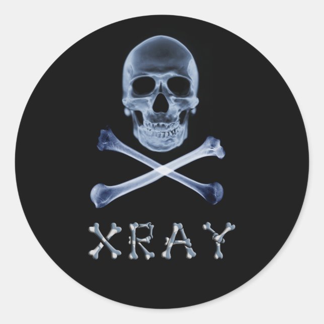 XRAY PIRATE Flag RADIOLOGY JOLLY ROGER Classic Round Sticker (Front)