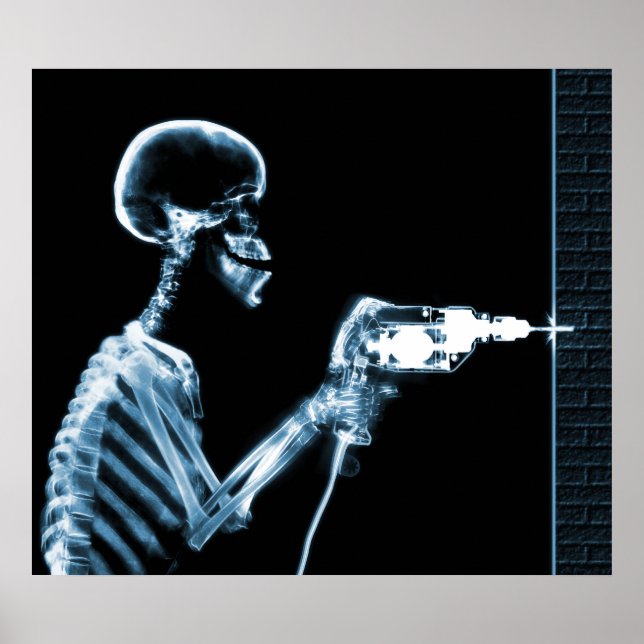 XRAY SKELETON DRILL BLACK BLUE POSTER (Front)