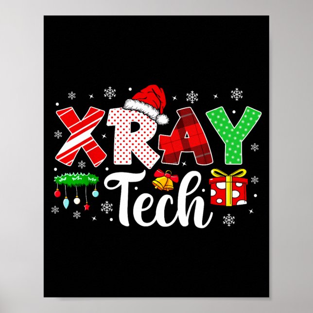 Xray Tech Christmas Bow Rad Tech Radiology Men Wom Poster (Front)